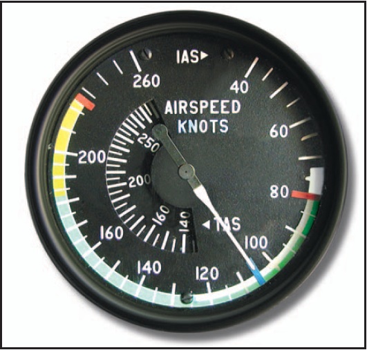 Figure 12-1. Airspeed indicator markings for a multiengine airplane.
